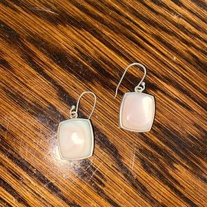 Pink cream marble earrings